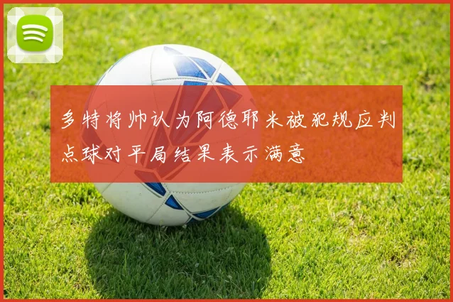 多特将帅认为阿德耶米被犯规应判点球对平局结果表示满意